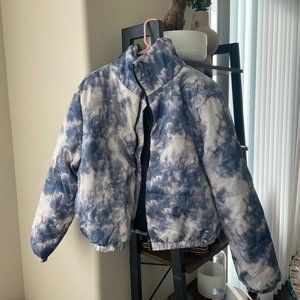 Blue and White Puffer/Ski Jacket